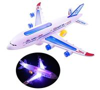 Ghzste Electric Airplane Toy Outdoor Flying Toy Electric Kids Action Toy Airplane Plane with Lights and Sounds Toy Planes for Boys and Girls (White)