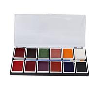 Ghzste Face Body Pigment Palette Face Paint, Non- 12 Bright Colors Face Body Painting Kit, for Halloween Parties, with Cosplay Makeup