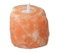Ghzste Himalayan Crystal Salt Candle Lamp, Shape Candlestick, Orange Light Effect Tabletop Decora with Salt Crystals, Non Materials, Soothing Odor