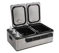 Ghzste Hot Stone Warmer, Digital LCD Display Massage Stone Warmer with Oil Heater for Salon, Home Use, Temperature Adjustment Dual, 3 Oil Bottles Hot Rocks (GB Plug)