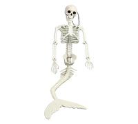Ghzste Life Size Skeleton Mermaid Halloween Outdoor Decorations Movable Posable Joints Realistic Full Body Skeleton Mermaid Props