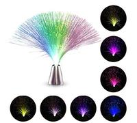 Ghzste Light Up Fiber Optic Party Centerpieces with Color Changing LED Lights,Fiber Optic Lamp, Colourful Sensory Multicolor Light,Mood Bedroom Night Light Table Decoration (Silver)