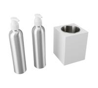 Ghzste Massage Oil Heater Professional Single Bottle Quick Heating Lotion Warmer with 2pcs Aluminum Bottles 100-240V (GB Plug)