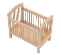 Ghzste Miniature Crib, Birch Wood Mini Doll Bed for Dollhouse, Lifelike Scene Decor, Premium Material, for Toddler Boys and Girls Pretend Play, Stable Structure, No Burr, 4.5 x 2.8 x