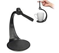 Ghzste Non Slip Cup Holder Drink Tray Innovative Handheld Beverage Carrier Anti Spill Cup Holder Beverage Carrier with Handle for Walking Running Drink Tray (Black)