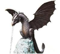 Ghzste Outdoor Garden Dragon Statue Fountain - Handcrafted Dragon Water Feature for Small Ponds, Yard Decor, and Garden Ornaments - Unique Dragon Craft Decoration for Outdoor Spaces