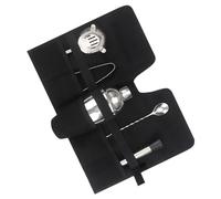 Ghzste Portable Folding Mixology Bartender Kit Carry Bag, Canvas Outdoor Cocktail Set Bag for Camping, Picnics with Travel (Black)