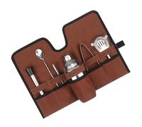 Ghzste Portable Folding Mixology Bartender Kit Carry Bag, Canvas Outdoor Cocktail Set Bag for Camping, Picnics with Travel (Brown)