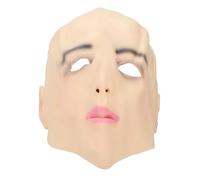 Ghzste Realistic Full Head Latex Female Face Cover with Mouth and Eye Holes, Overhead Lifelike Human Latex Women Face Mask