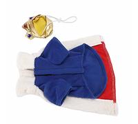 Ghzste Red and blue crown headdress pet clothes, king dog clothes velvet with breathability, daily wear cute funny pet clothing, nobility of pets, happy time (S)