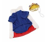 Ghzste Red and blue crown headdress pet clothes, king dog clothes velvet with breathability, daily wear cute funny pet clothing, of pets, happy time (XL)