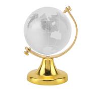 Ghzste Round Earth Globe World Map Crystal Glass Ball Sphere Home Office Decor Gift (Gold)