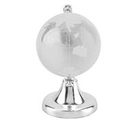 Ghzste Round Earth Globe World Map Crystal Glass Ball Sphere Home Office Decor Gift (Silver)