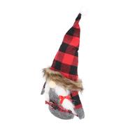 Ghzste Santa Doll Ornament, Red Black Plaid Hat Faceless Cloth Statue for TV Cabinet Mantel Desk, Holiday Decor Doll with Cheer Ambiance (JOY)