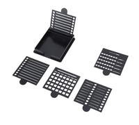 Ghzste Sticky Note Template Set, ABS Plastic Sticky Note Stencil and Holder, Reusable Post Organizer Box for Office, Desk, Black