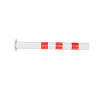 Ghzste Sturdy Steel Pipe Safety Bollard Post, Bright Warning Color, Versatile Application with Sturdy Base, Rounded Edges (Red White)