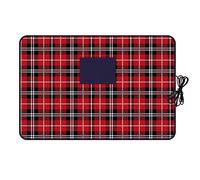 Ghzste USB Heated Shawl Blanket Wearable USB Electric Throw Wrap Blanket Foldable Electric Knee Blanket for Road Trip Camping (Red plaid)