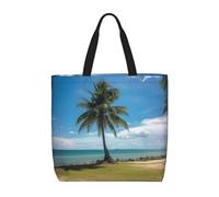 GHZWACKJ Beach Coconut Tree Womens Tote Bag Large Reusable Grocery Bags Casual Shoulder Bags For Shopping, Travel, Work Gift For Women