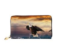 GHZWACKJ Beautiful of eagles Leather Wallet for Women Long Coin Purse Ultra Slim Credit Cards Holder Bifold Clutch