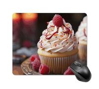 GHZWACKJ Cupcake Dessert Mousepad Square Mousepad with Non-Slip Rubber Base Gaming mousemat Waterproof Funny Mousepad Washable Computer mousepads for Laptop Office Home Working 18 * 22cm