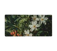 GHZWACKJ Flowers and Green Leaves Print Mousepad Square Mousepad with Non-Slip Rubber Base Gaming mousemat Waterproof Funny Mousepad Washable Computer mousepads for Laptop Office Home Working