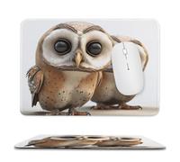 GHZWACKJ Funny Owl Mousepad Square Mousepad with Non-Slip Rubber Base Gaming mousemat Waterproof Funny Mousepad Washable Computer mousepads for Laptop Office Home Working 7.9"x9.4"