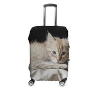 GHZWACKJ Luggage Cover Dustproof Anti-scratch Suitcase Cover Elastic Travel Suitcase Protector Cat Lying on Pillow Washable Baggage Case Luggage Sleeves Fits 18-32 Inch Luggage, Cat Lying on Pillow, L