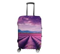 GHZWACKJ Luggage Cover Dustproof Anti-scratch Suitcase Cover Elastic Travel Suitcase Protector Lavender Fields Washable Baggage Case Luggage Sleeves Fits 18-32 Inch Luggage, lavender fields, XL