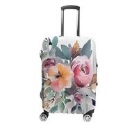 GHZWACKJ Luggage Cover Dustproof Anti-scratch Suitcase Cover Elastic Travel Suitcase Protector Watercolor Floral Corner Bouquet Washable Baggage Case Luggage Sleeves Fits 18-32 Inch Luggage,