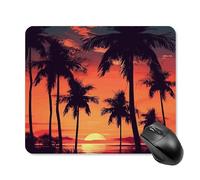 GHZWACKJ Palm Tree Summer Sunset Mousepad Square Mousepad with Non-Slip Rubber Base Gaming mousemat Waterproof Funny Mousepad Washable Computer mousepads for Laptop Office Home Working 25 * 30cm