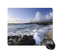 GHZWACKJ Puerto Rico - Beach Mousepad Square Mousepad with Non-Slip Rubber Base Gaming mousemat Waterproof Funny Mousepad Washable Computer mousepads for Laptop Office Home Working 18 * 22cm