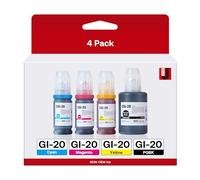 GI-20 GI20 Refill Ink Bottles Kit Compatible for Canon PIXMA G6020 G7020 G5020 MegaTank Printers, 4-Pack (170ML GI-20 Black, 70ML GI20 Color)