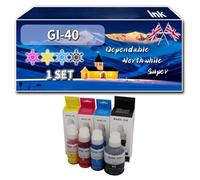 GI-40 Ink Compatible for Canon PIXMA G5040 G6040 GM2040 GM4040 Printers, High-Definition Printing Effect with Chip, 6000 Pages (1 Set)