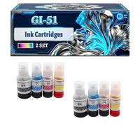 GI-51 Ink Cartridges Compatible for Canon G2520 PIXMA G2560 G3570 G1520 G3520 G2320 G3560 Pixma G3571 G4570 Printers, With Chip Large Capacity 6800 Pages (2 Set)