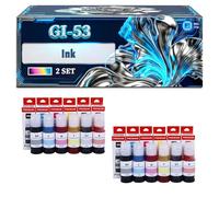 GI-53 Ink Compatible for Canon PIXMA G550 G650 Printers, With Chip Large Capacity 500 Pages (2 Set)