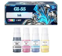 GI-55 Ink Compatible for Canon MAXIFY GX1050 GX2050 Printers, With Chip Large Capacity 500 Pages (1 Set)
