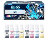 GI-55 Ink Compatible for Canon MAXIFY GX1050 GX2050 Printers, With Chip Large Capacity 500 Pages (2 Set)
