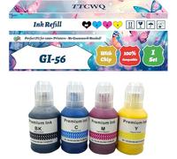 GI-56 Ink Refill Compatible for Canon Maxify GX5050 MAXIFY GX5550 Maxify GX6050 Printers, with Chip, High Yield 6000 Pages, High-Definition Printing (1 Set)
