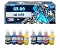 GI-56 Ink Refill Compatible for Canon Maxify GX7050 Maxify GX3050 Maxify GX6550 Printers, With Chip Large Capacity 6000 Pages (2 Set)