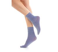 Gi&Gi 3 Pairs Women's Lurex Socks, Pack of Multiples, Assorted Colours Women's Short Sock Blliranti Glitter Yarn, turquoise, One Size