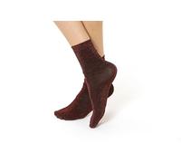 Gi&Gi 3 Pairs Women's Lurex Socks, Pack of Multiples, Assorted Colours Women's Short Sock Blliranti Glitter Yarn, Dark Red 3 Pairs, One Size