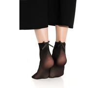 Gi&Gi 3Pairs Women's Sheer Socks in Literary Fashion with Extra Comfort Written Made in Italy n.1357, Black, One size