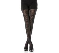 Gi&Gi 40 denier mesh tights with cotton gusset for women made of eco-sustainable yarn that combines style with respect for the environment. Design inspired by flower patterns.N1612(L/XL)