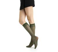 Gi&Gi 6 Pairs Sheer Knee Highs with Comfort Edges, Long Socks 20 Denier Multicoloured No. 2195, Army Green 6 Pairs, One Size