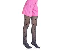 Gi&Gi Girl's tights Fantasy 40 DEN, characterized by a motif of diamonds and hearts allover, dark blue, 8-10 anni
