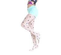 Gi&Gi Girl's tights Fantasy 40 DEN, characterized by a motif of diamonds and hearts allover, White, 10-12 anni