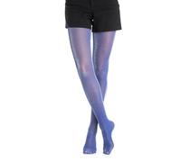 Gi&Gi, Glitter Tights, 40 Denier, Ladies' Tights with an Ultra Shiny Glitter Effect, blue, L-XL