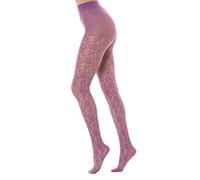 Gi&Gi Patterned women's tights, in 40 denier mesh with cotton gusset for women characterized by a cheerful all-over flower pattern.N.1607 colored (SM, PURPLE)