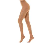 Gi&Gi Patterned women's tights, in 40 denier mesh with cotton gusset for women characterized by a cheerful all-over flower pattern.N.1607 colored (S/M, NATURAL)