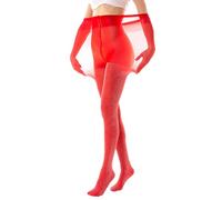 Gi&Gi Plus Size Shiny Glitter Curvy Tights Plus Size 180 Denier Womens Shiny Glitter Thread Tights, red, XXL-3XL Plus